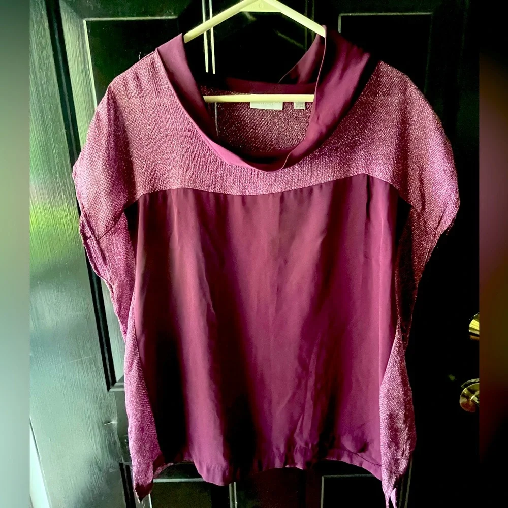 EUC NY&Co Short-Sleeved Blouse - Purple - XL